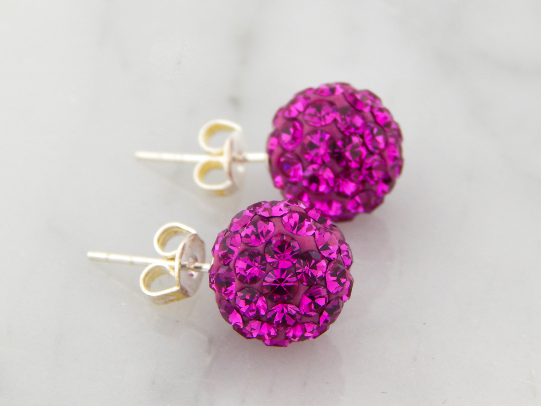 Aros Bola de Fuego Fucsia Perfil