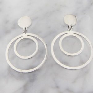 Aros Acero Colgante Círculos Finos