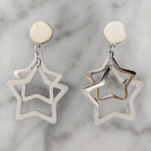 Aros Acero Colgante Estrella