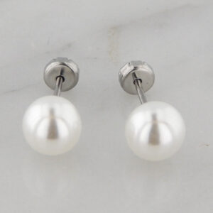 Aros Acero Abridores Perla Blanca de 7 mm