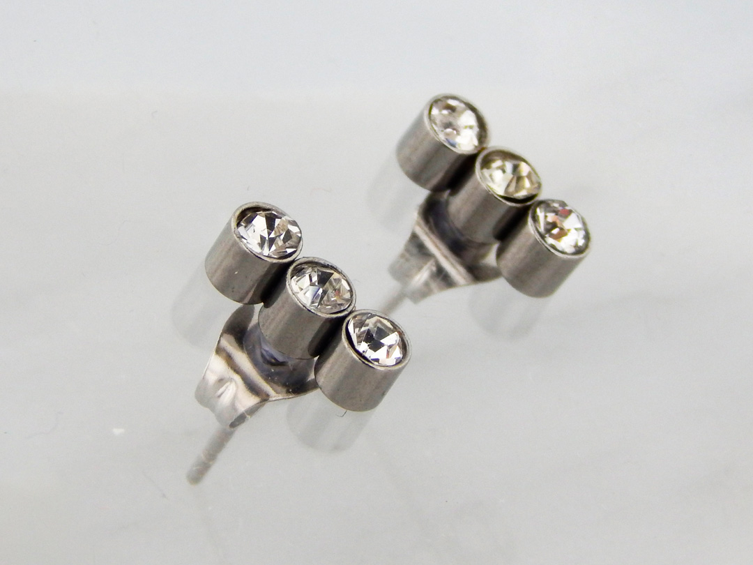Aros Acero con 3 o 4 Strasses en Línea - Imagen 5