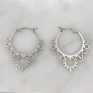 Aros Argolla Acero Labrada Calada