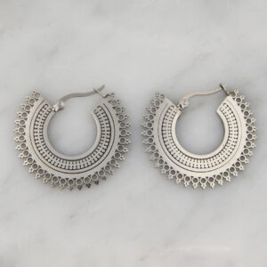 Aros Argolla Acero Labrada Calada