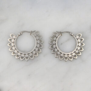 Aros Argolla Acero Labrada Calada