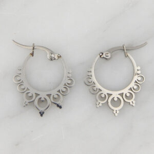 Aros Argolla Acero Labrada Calada