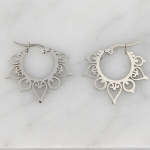 Aros Argolla Acero Labrada Calada