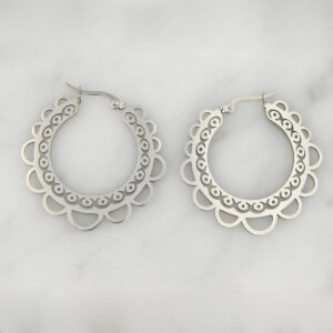 Aros Argolla Acero Labrada Calada