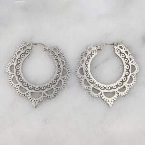 Aros Argolla Acero Labrada Calada