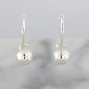 Aros Plata Anzuelo Fijo Bolita de 6 mm