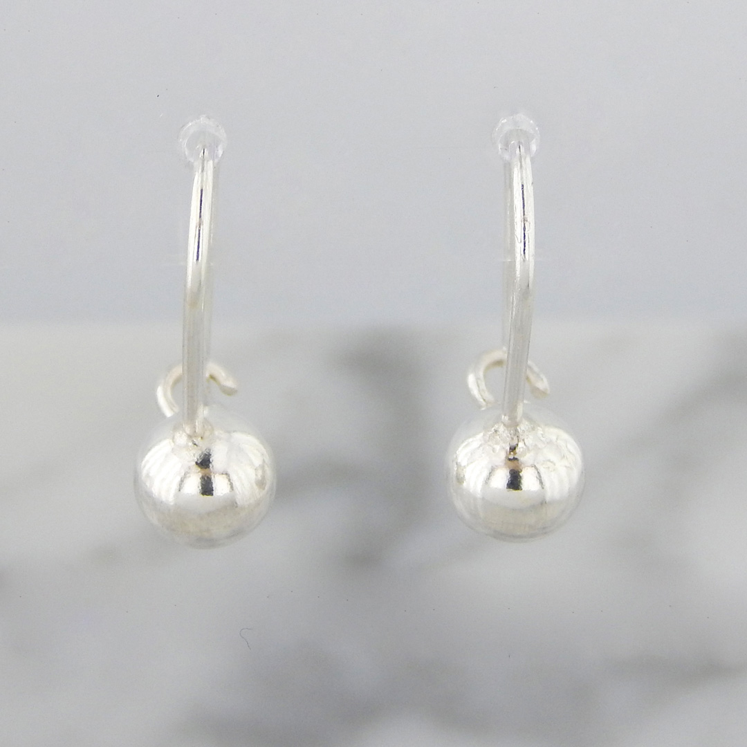 Aros Plata Anzuelo Fijo Bolita de 6 mm
