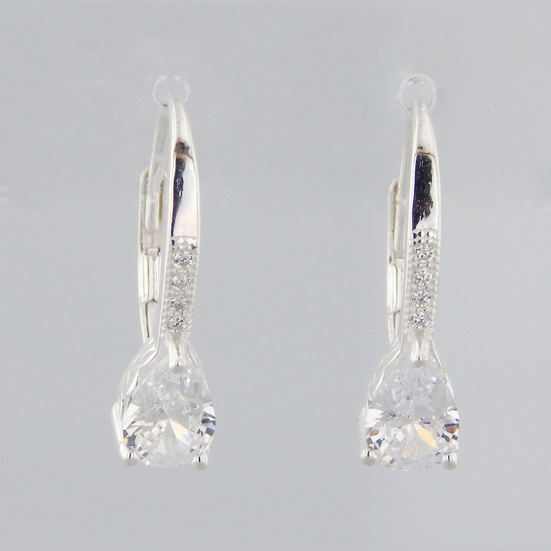 Aros Plata Cubic Gota Micropavé Brisura