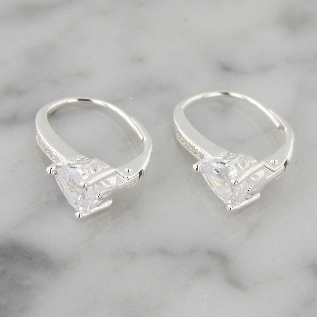 Aros Plata Cubic Gota Micropavé Brisura - Imagen 3