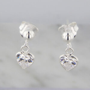 Aros Plata Corazón Cubic Colgante