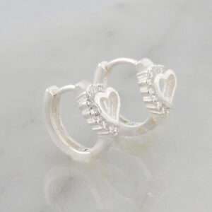 Aros Plata Cubano Cubic Corazón