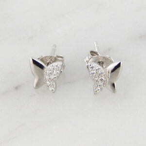 Aros Plata y Cubic Mariposa