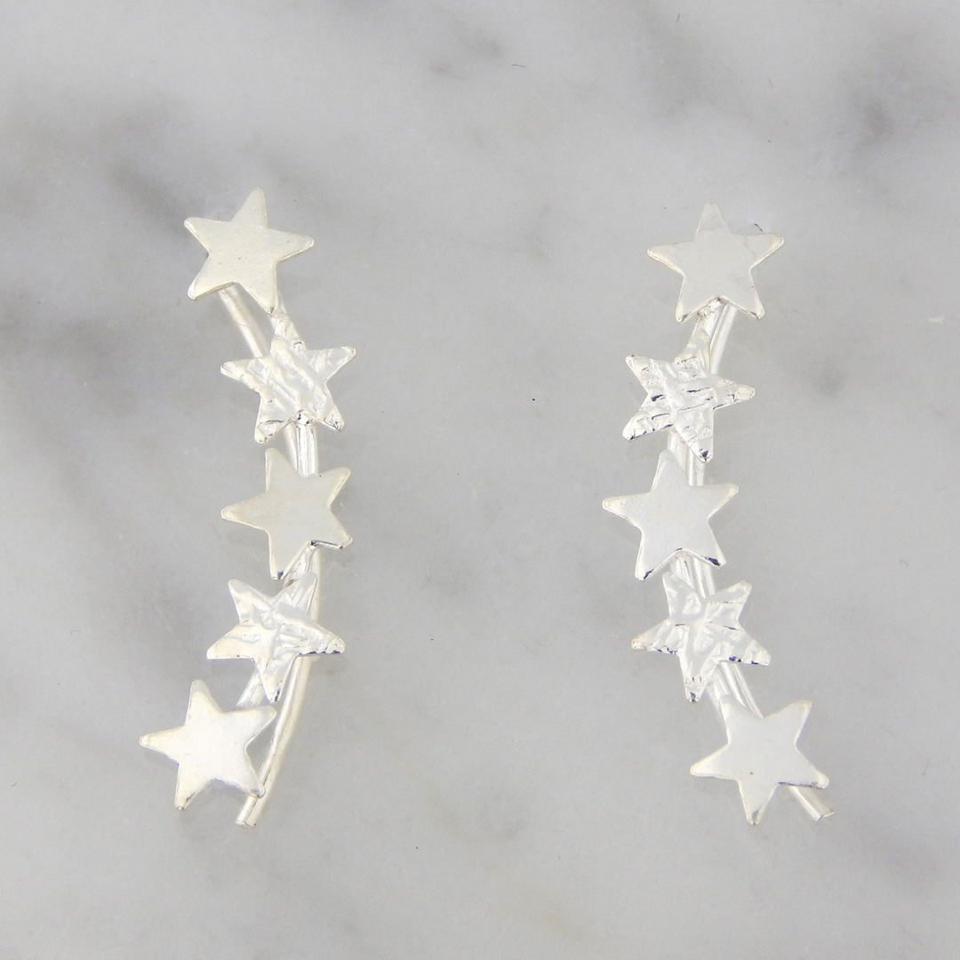 Aros Plata Trepador Estrellas