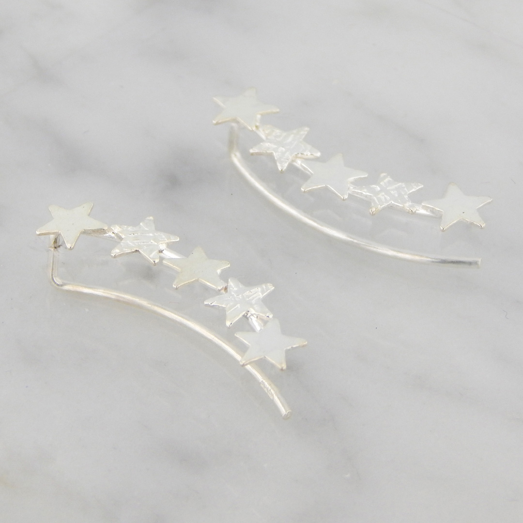 Aros Plata Trepador Estrellas - Imagen 3