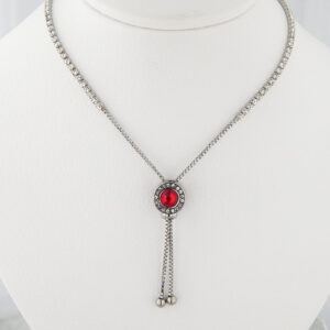 Collar Acero Strass Rojo Corbatero