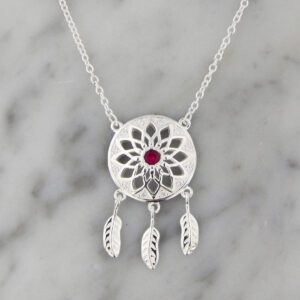 Collar Plata Atrapa Sueños Cubic Purpura