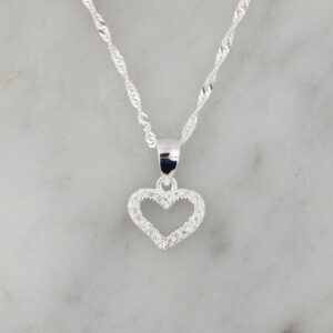 Collar Plata Corazón Cubic Micropavé