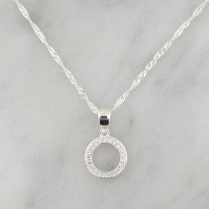 Collar Plata Circulo Cubic Micropavé