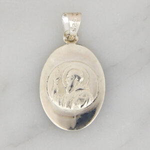 Dije Plata Medalla Ovalada San Benito 15 x 25 mm