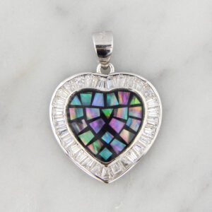 Dije Plata Corazón Nácar Aleotis Cubic