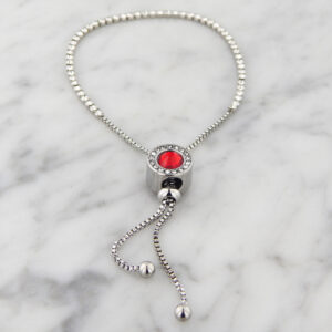 Pulsera Acero Strass Rojo Corbatera