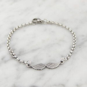 Pulsera Acero Alas Grabadas