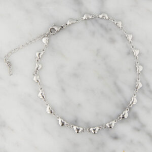 Tobillera Acero Corazones