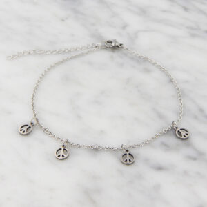 Tobillera Acero Simbolo de la Paz