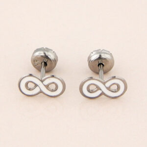 Aros Acero Abridores Infinito Blanco