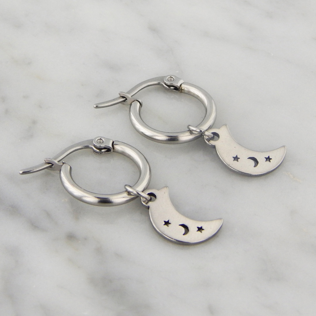 Aros Acero Argolla Luna