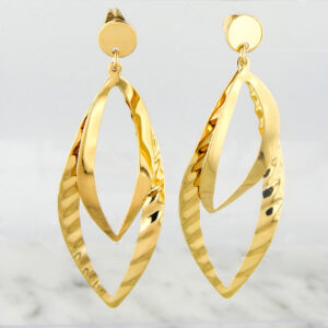 Aros Acero Dorado Hojas