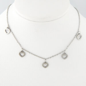 Collar Acero Corazones Calados