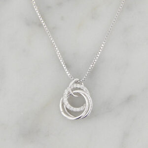 Collar Plata Rodinada y Dona Cubic Micropavé