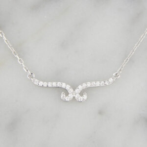 Collar Plata Rodinada y Cubic Micropavé