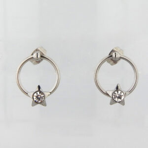 Aros Acero Estrella Strass