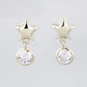 Aros Plata Estrella Cubic