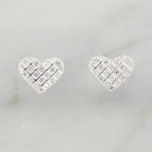 Aros Plata Corazón Cubic