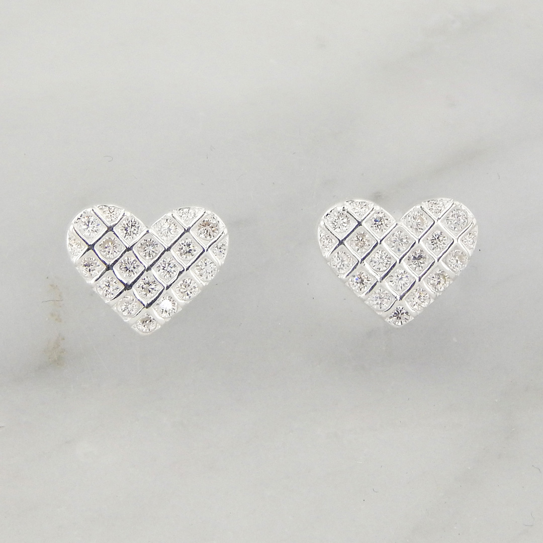 Aros Plata Corazón Cubic