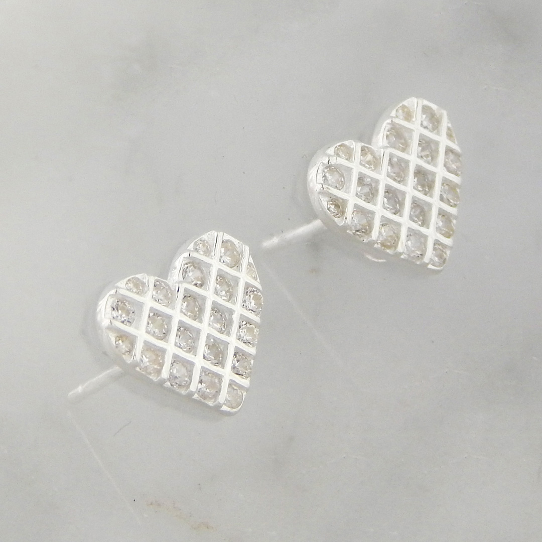 Aros Plata Corazón Cubic - Imagen 2