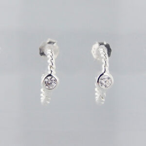 Aros Plata Cubic Media Argolla