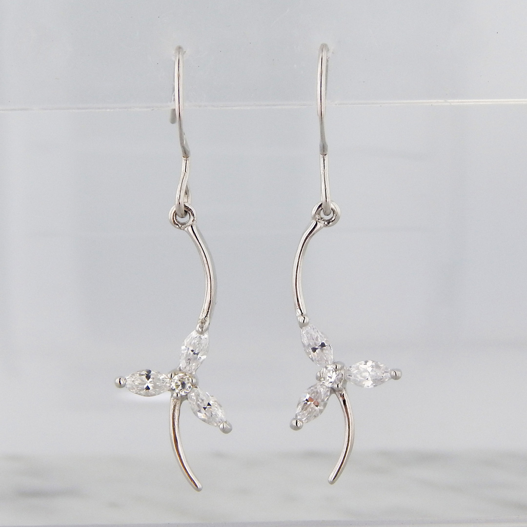 Aros Plata Flor Cubic