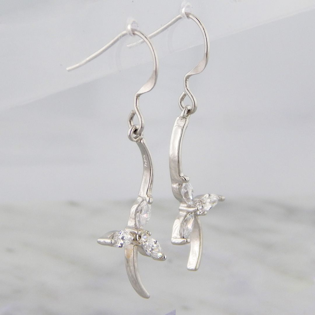 Aros Plata Flor Cubic - Imagen 2