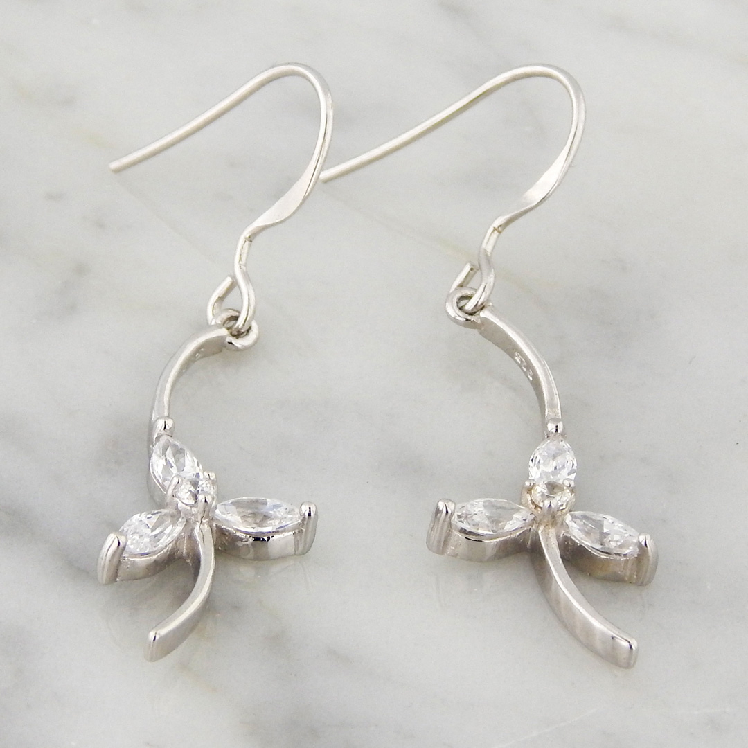 Aros Plata Flor Cubic - Imagen 3