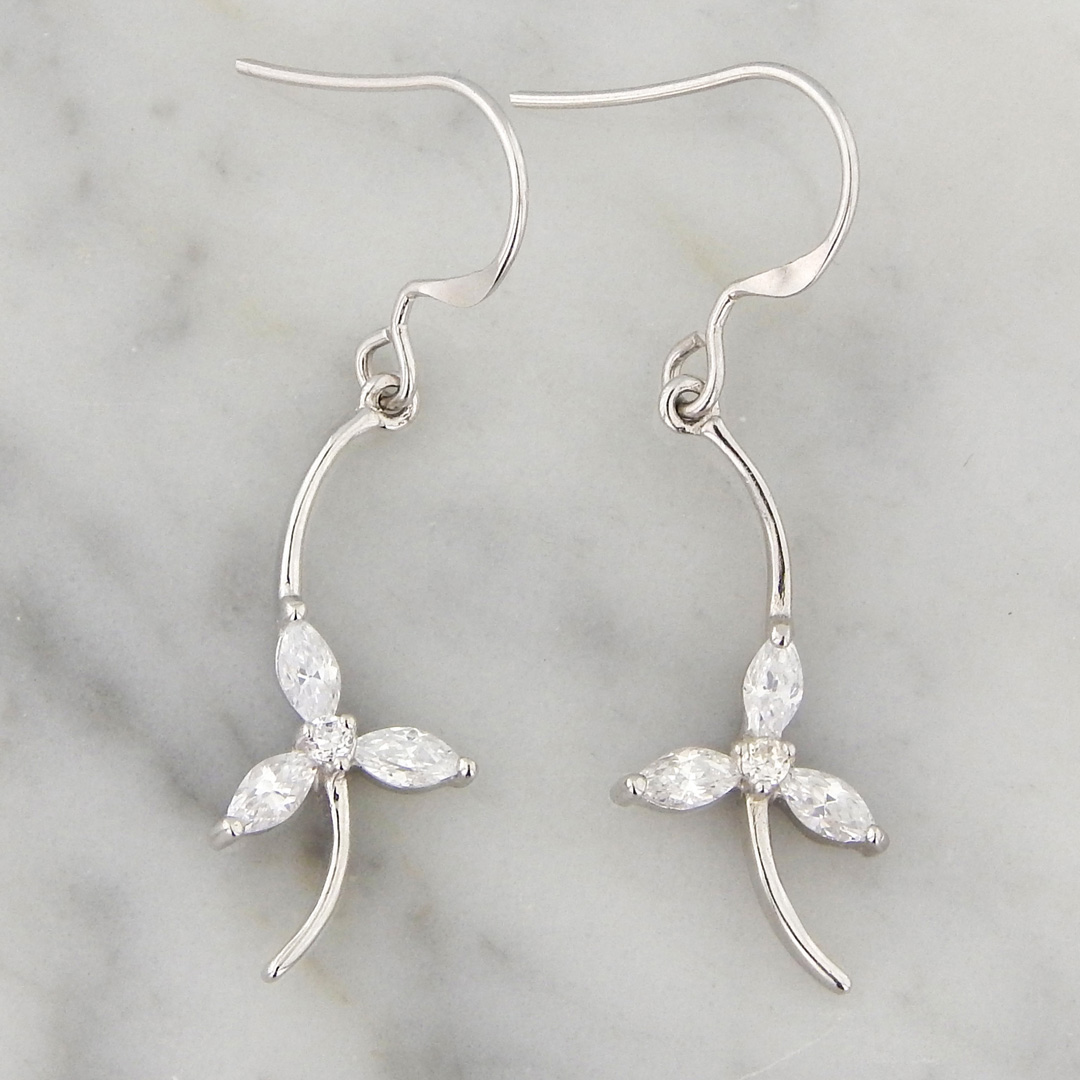 Aros Plata Flor Cubic - Imagen 4