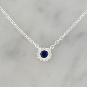 Collar Plata Cubic Azul
