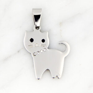 Dije Acero Gato con Strass