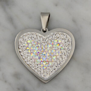 Dije Acero Corazón Strass